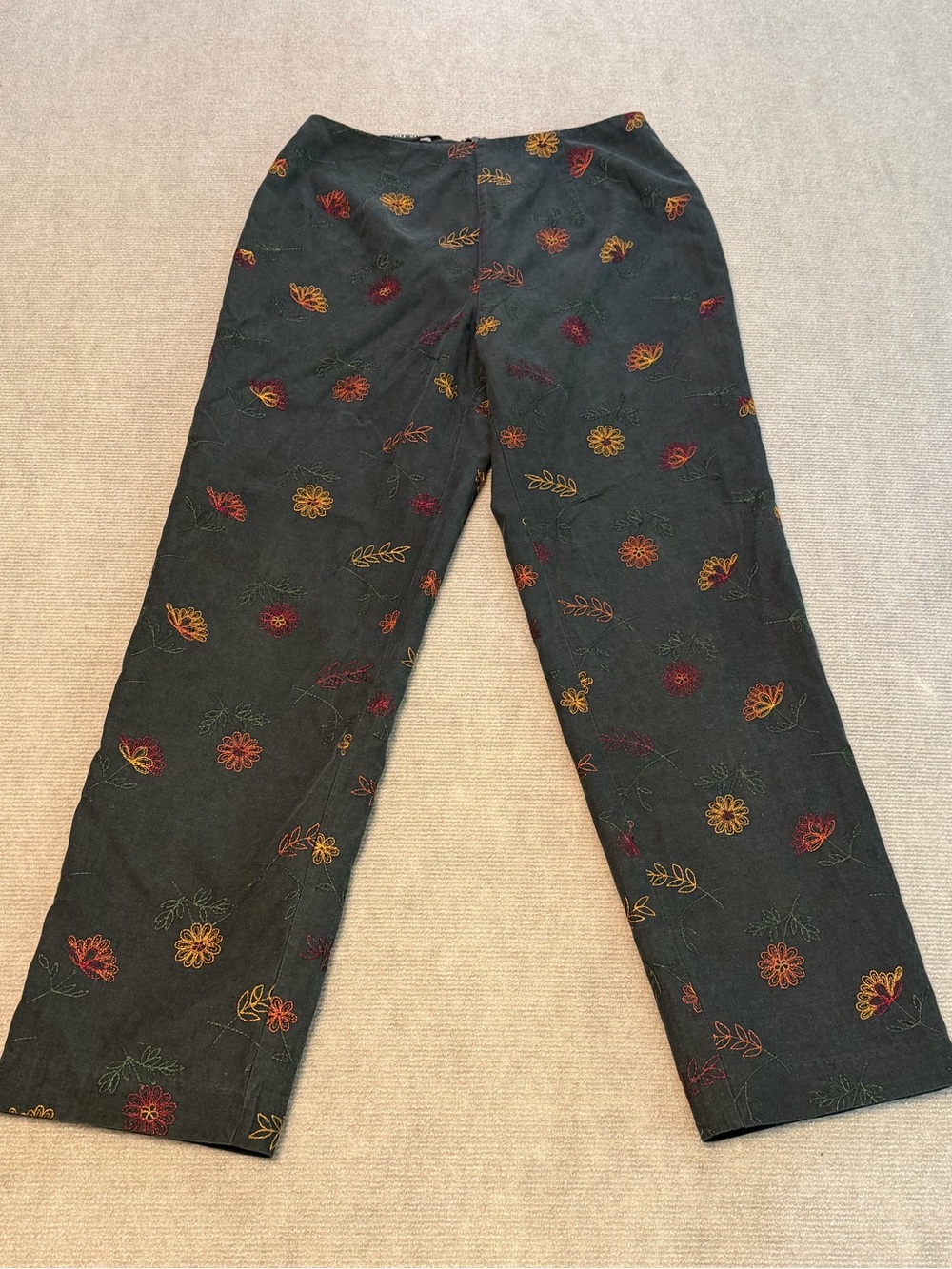 Nicole Studio Silk Blend Embroidered Pants Boho Fairy Grunge Y2K